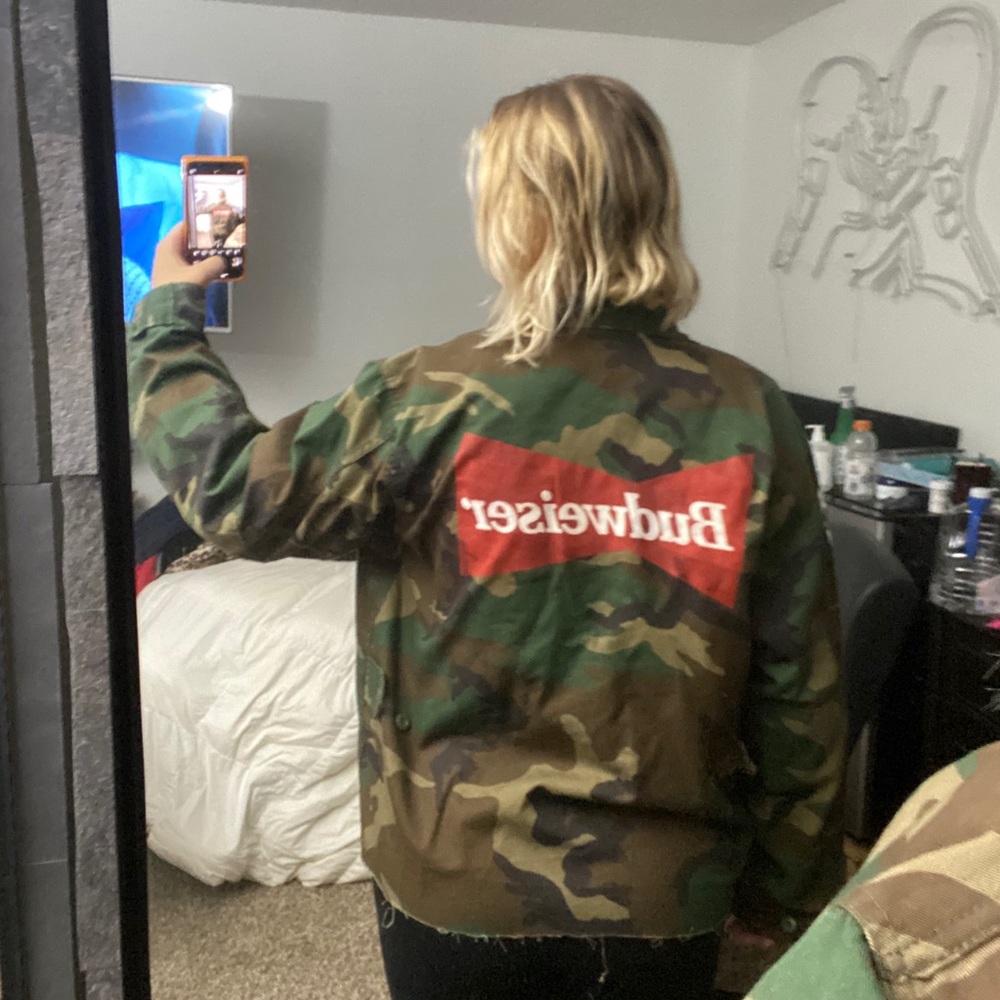 Camo Budweiser denim jacket